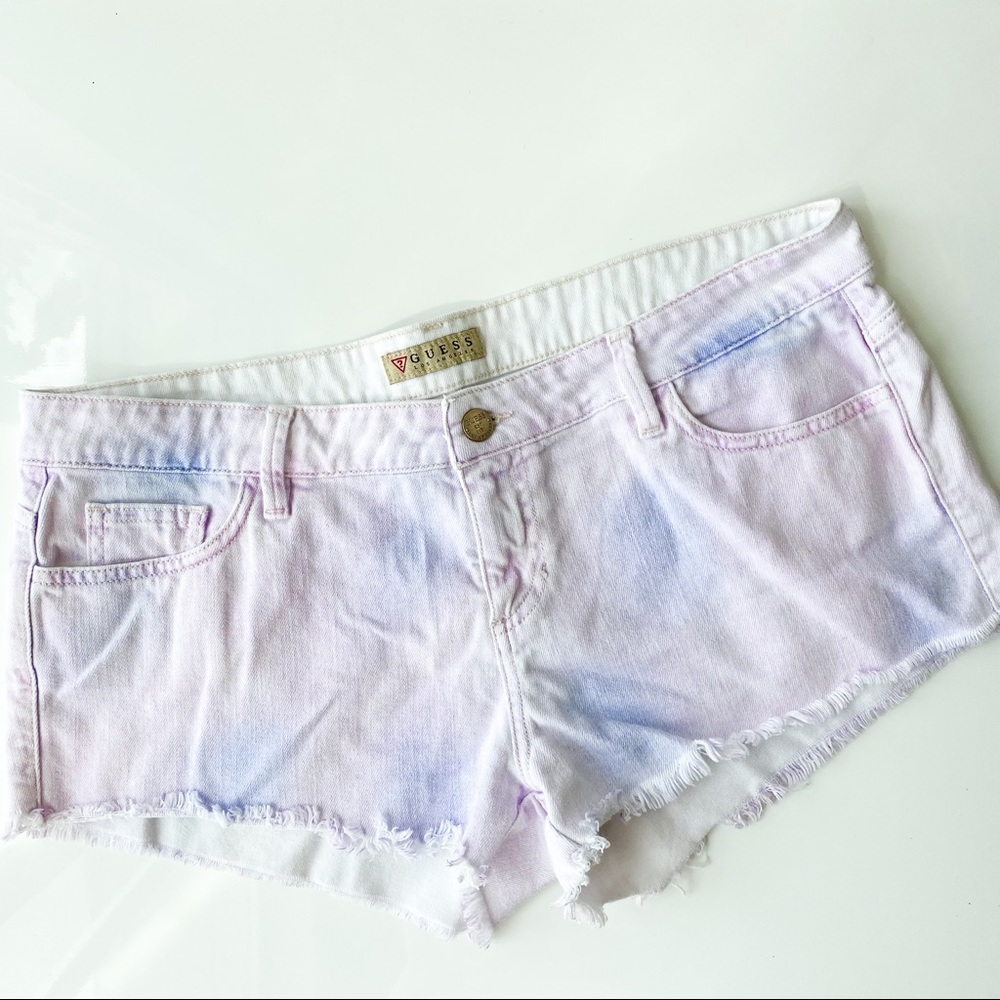 Guess Tie Dye White Denim Shorts